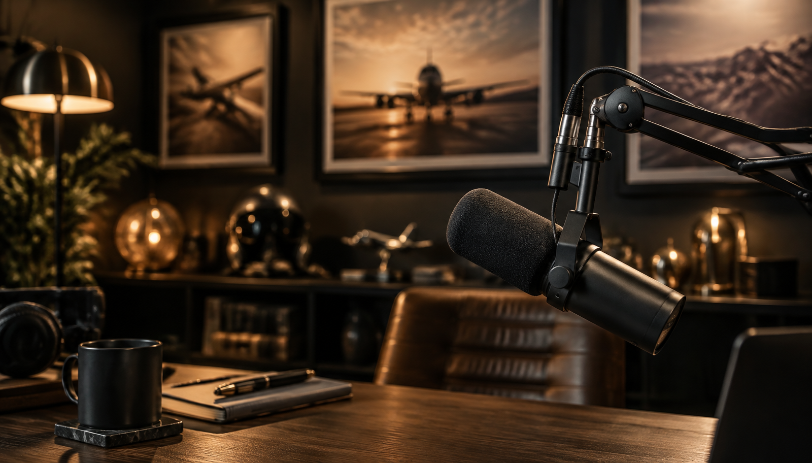 Podcast studio microphone